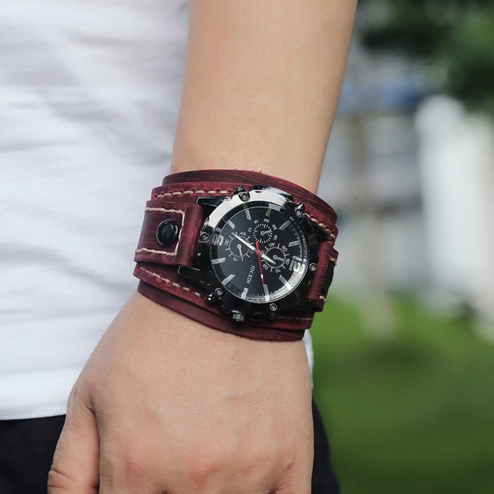 ✨✨BRAND NEW Punk Style Vintage Handmade Leather Watch - Picture 2 of 9